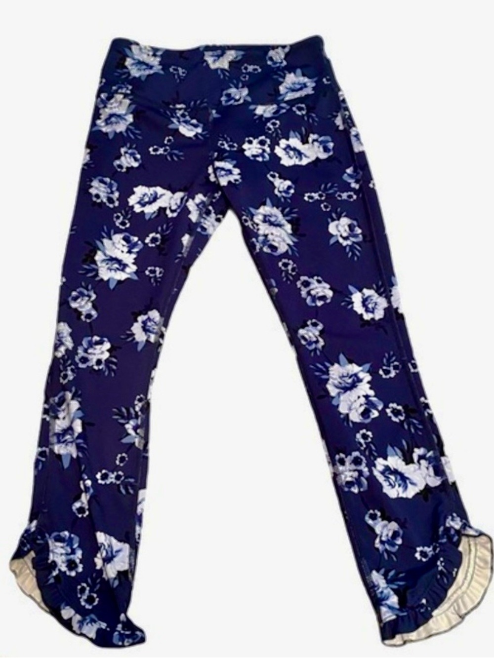 Kate Spade New York floral high waisted leggings w/ ruffles - Small